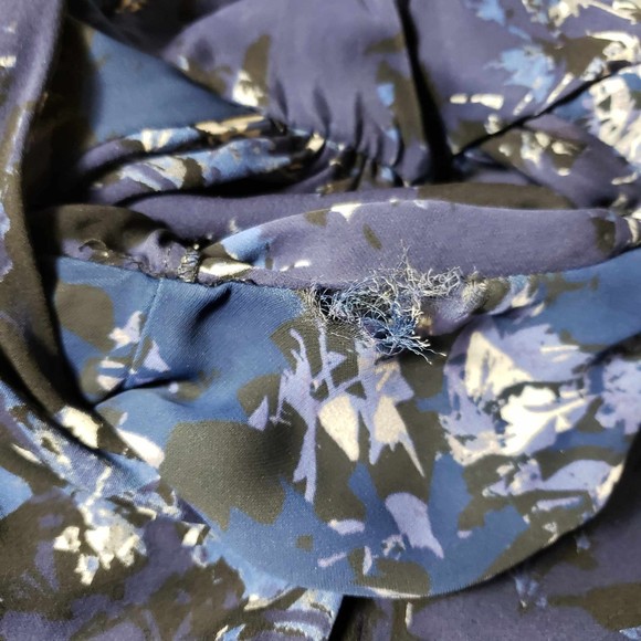 Parker Dresses size Medium Blue Floral Long Sleeve Knee Length Silk Dress AS IS - Picture 7 of 10